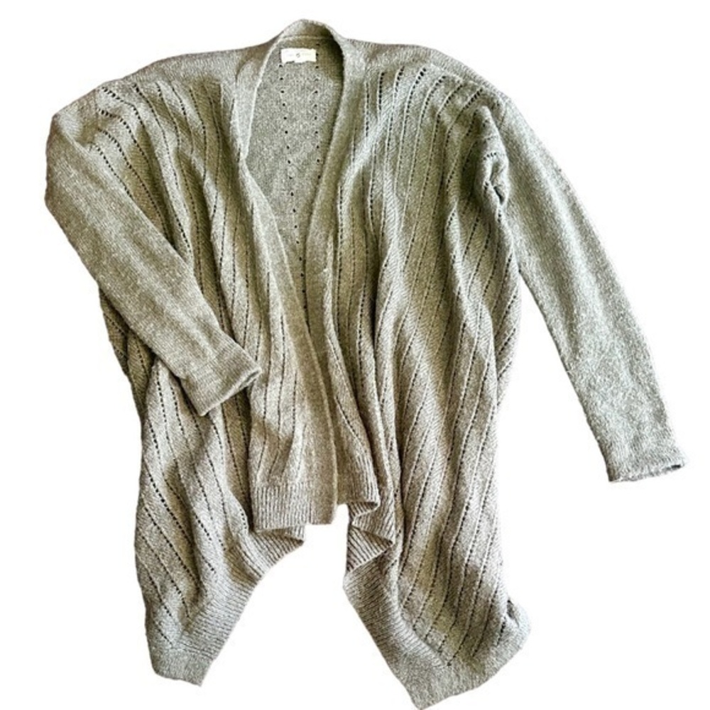 Lou & Grey Open Front Cardigan - Alpaca and Wool Blend - Green Womens Size Large